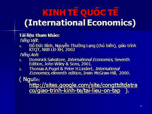 GD HN: ST Kinh tế quốc tế