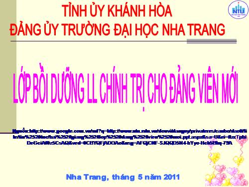 GD CD: BG Lý luận CT cho đảng viên mới