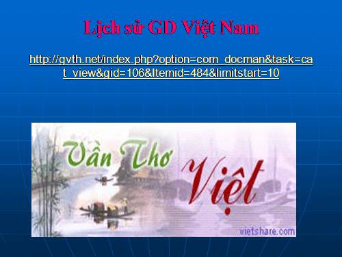 GD HN: ST Lịch sử GD Việt nam