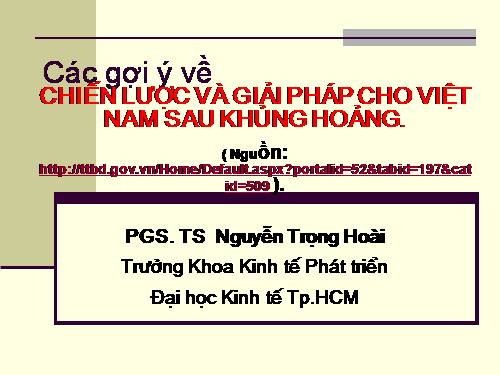 GD HN: ST GY Chiến lược & GF cho VN sau KH