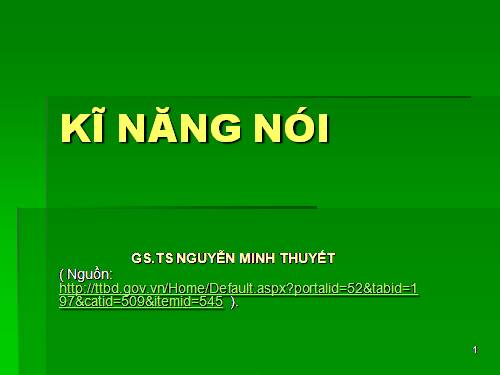 GD HN: ST kỹ năng nói