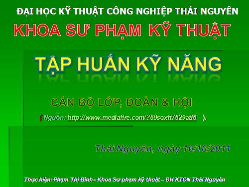 GD CD: ST KN TC hoạt động Đoàn- HộiLHTNVN.