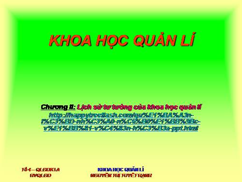 GD HN: ST TL về khoa học quản lý