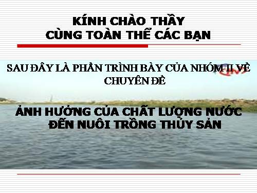 quản lý chất lượng nước