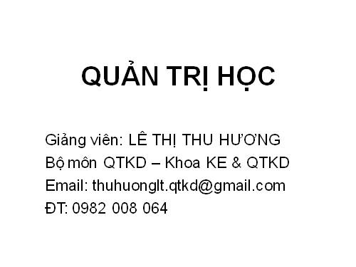 quan tri hoc