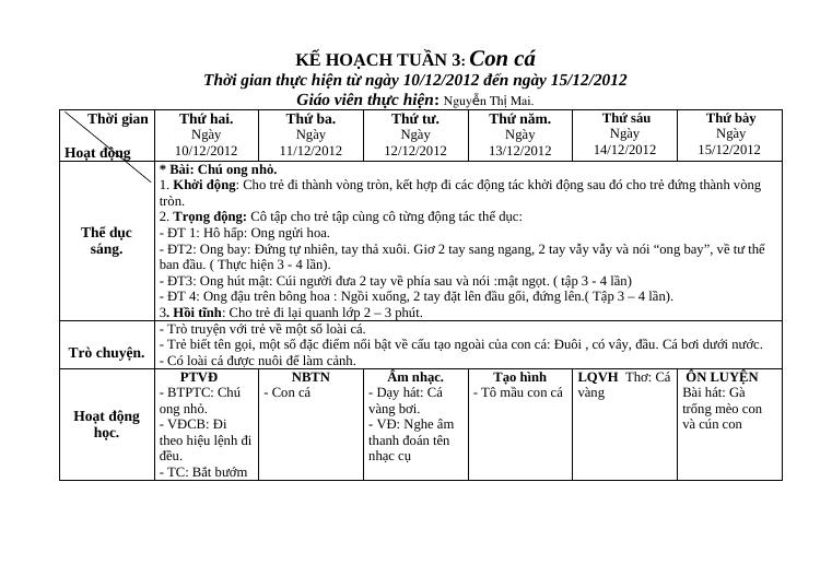 SOAN BAI CHU DE NHUNG CON VAT DANG YEU - TUAN 3 - CON CA